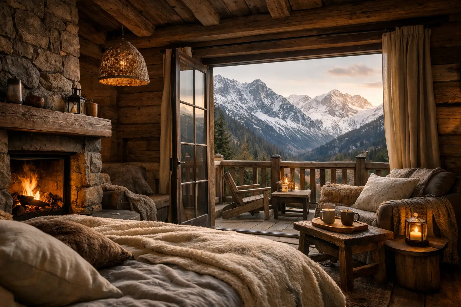 Rustic Rooms Near the Alps for a Warm Escape