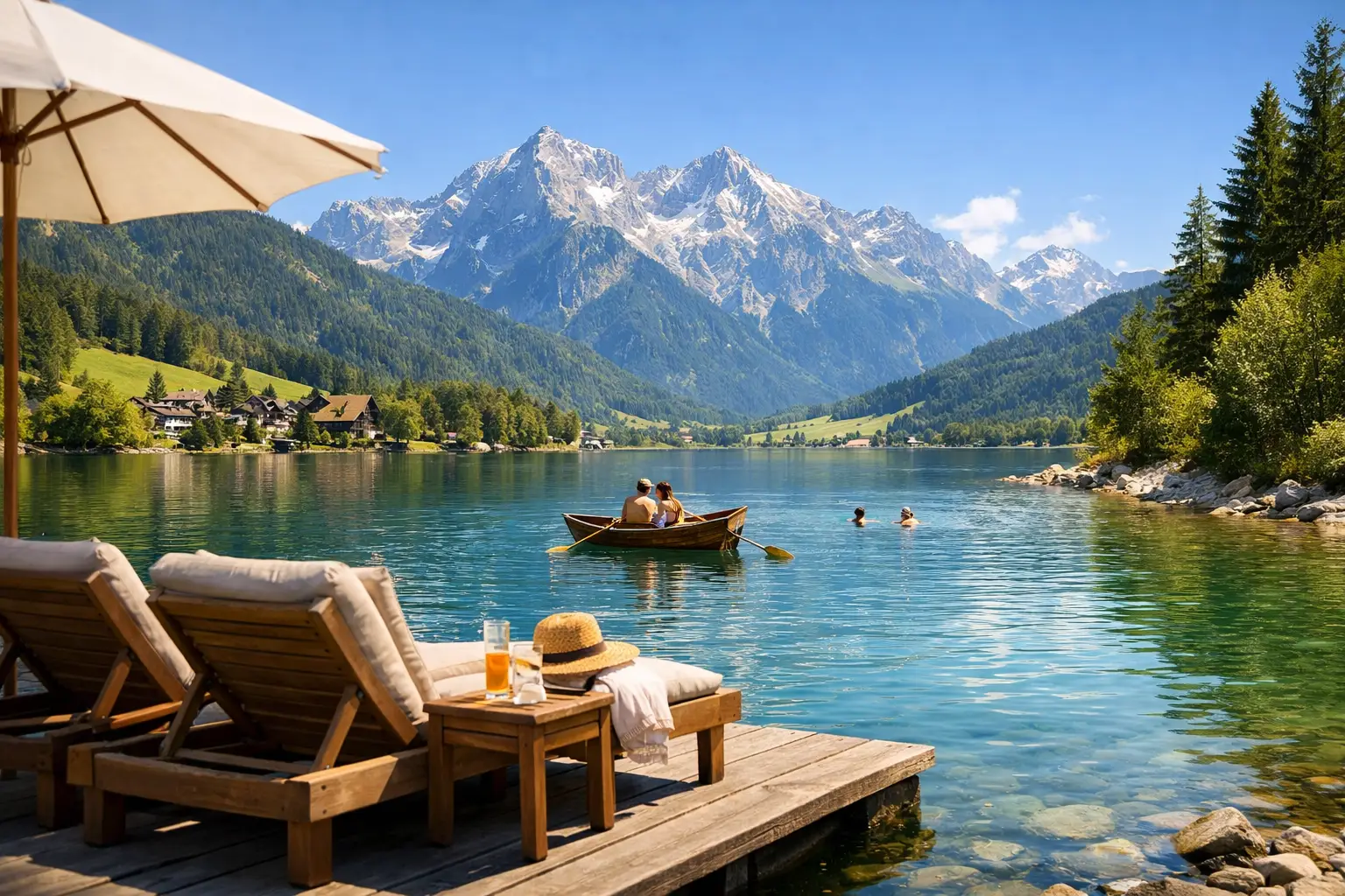 Urlaub in den Alpen und am See genießen