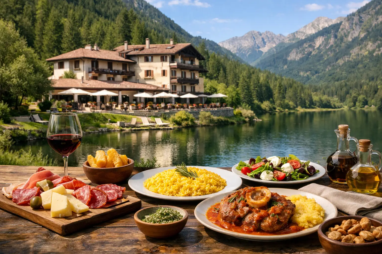Hôtel avec cuisine lombarde en pleine nature