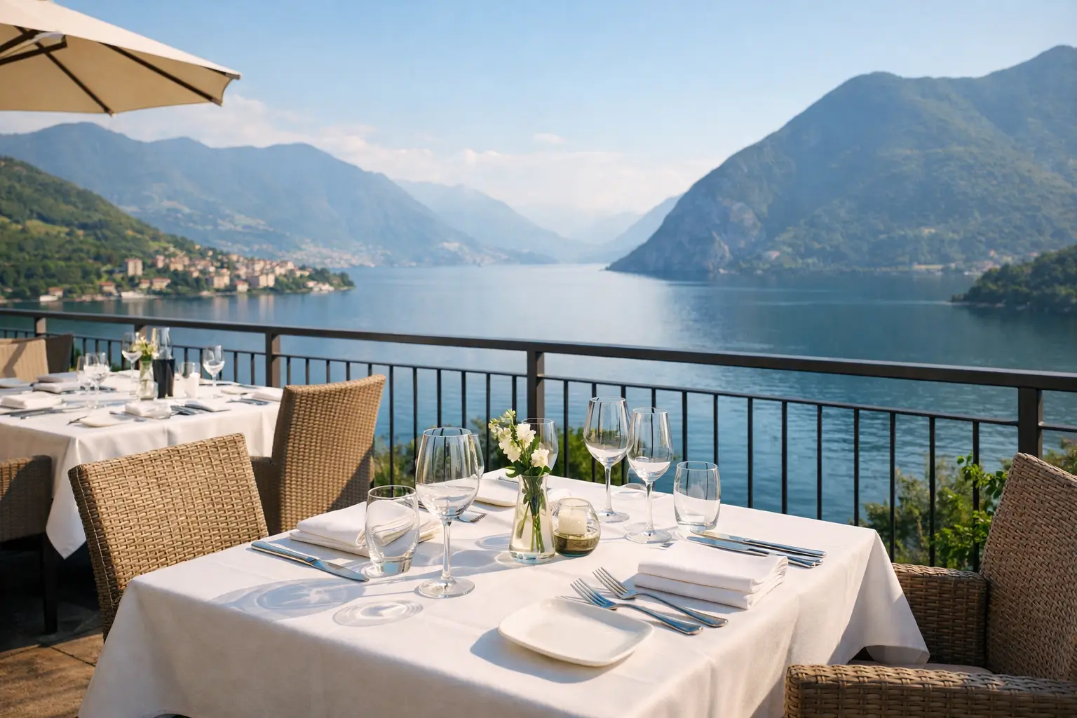 Restaurant mit Aussichtsterrasse am Iseosee